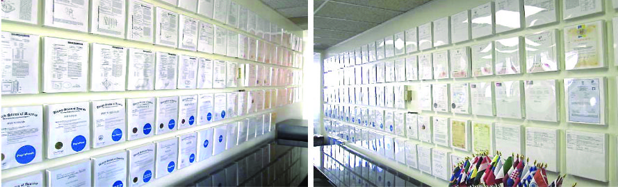 Pictured: Packaging Patent and Trademark Walls at PopPack’s headquarter office – San Francisco, California, USA